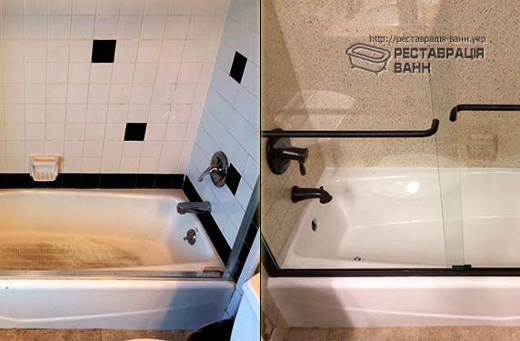 ванна до і після реставрації